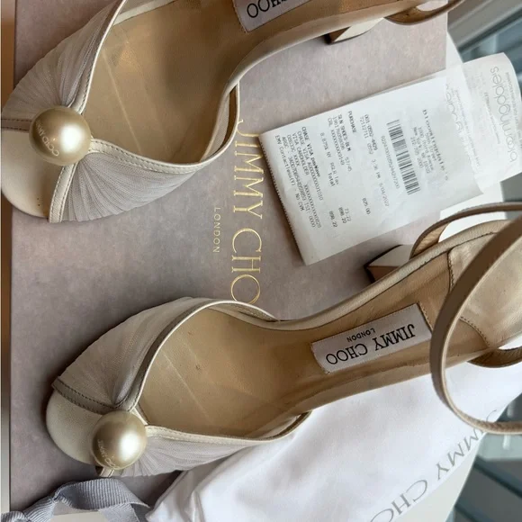 Jimmy Choo Sacaria 85mm Tulle Sandals Size 41 - Picture 7 of 7